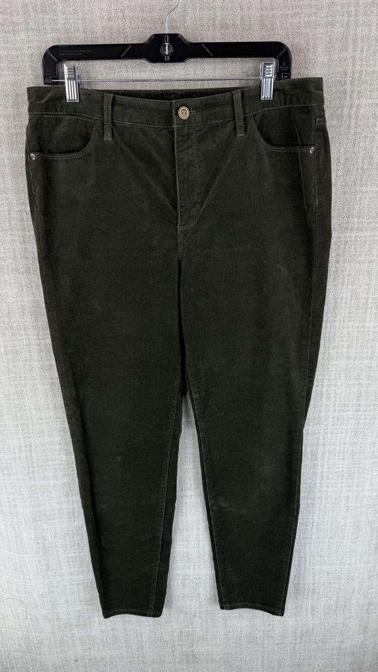 Talbots Pants Womens 10 Green Corduroy Jegging Skinny Stretch Comfort Slim
